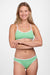 Whitney Bikini Bottom - Green Apple & White