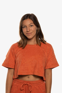 Blaire Cropped Terry Cloth Tee - Riad